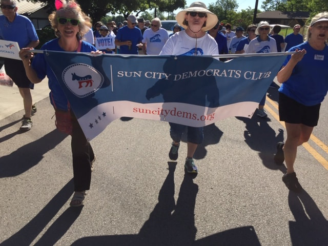 red poppy parade sc dems banner